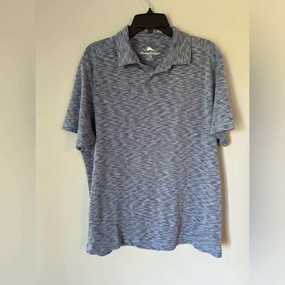 Tommy Bahama Blue Wave Large Men’s Pullover Top Polo Shirt Vacation